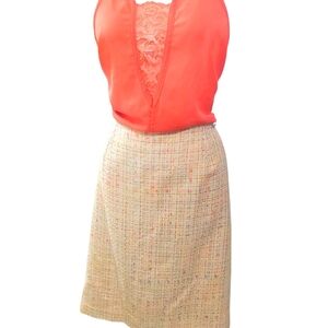 Elegant Tweed Skirt - Cream